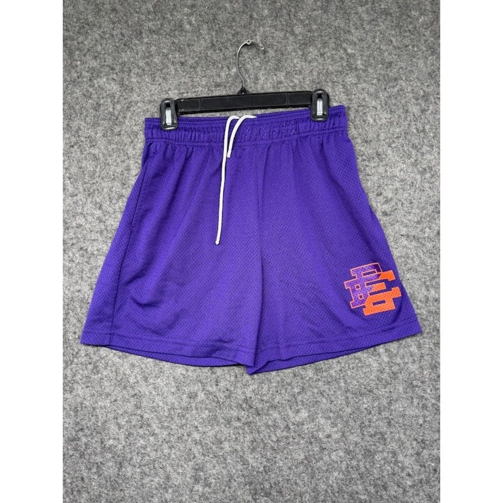 Eric Emanuel Basic Mesh Shorts Purple Orange EE Logo Mens Size Medium Made in NY